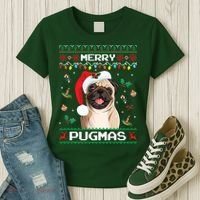 Christmas Pug Santa For Pug Lover Merry Pugmas Xmas Women's T-Shirt thumb 3