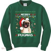 Christmas Pug Santa For Pug Lover Merry Pugmas Xmas Kids Sweatshirt thumb 0