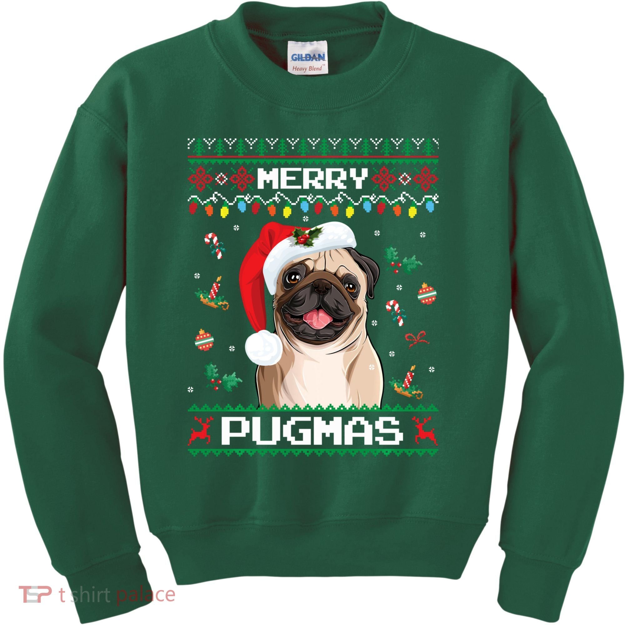 Christmas Pug Santa For Pug Lover Merry Pugmas Xmas Kids Sweatshirt