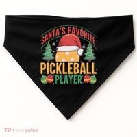 Christmas Pickleball Santa Favorite Pickleball Player USA-Made Doggie Bandana thumb 0