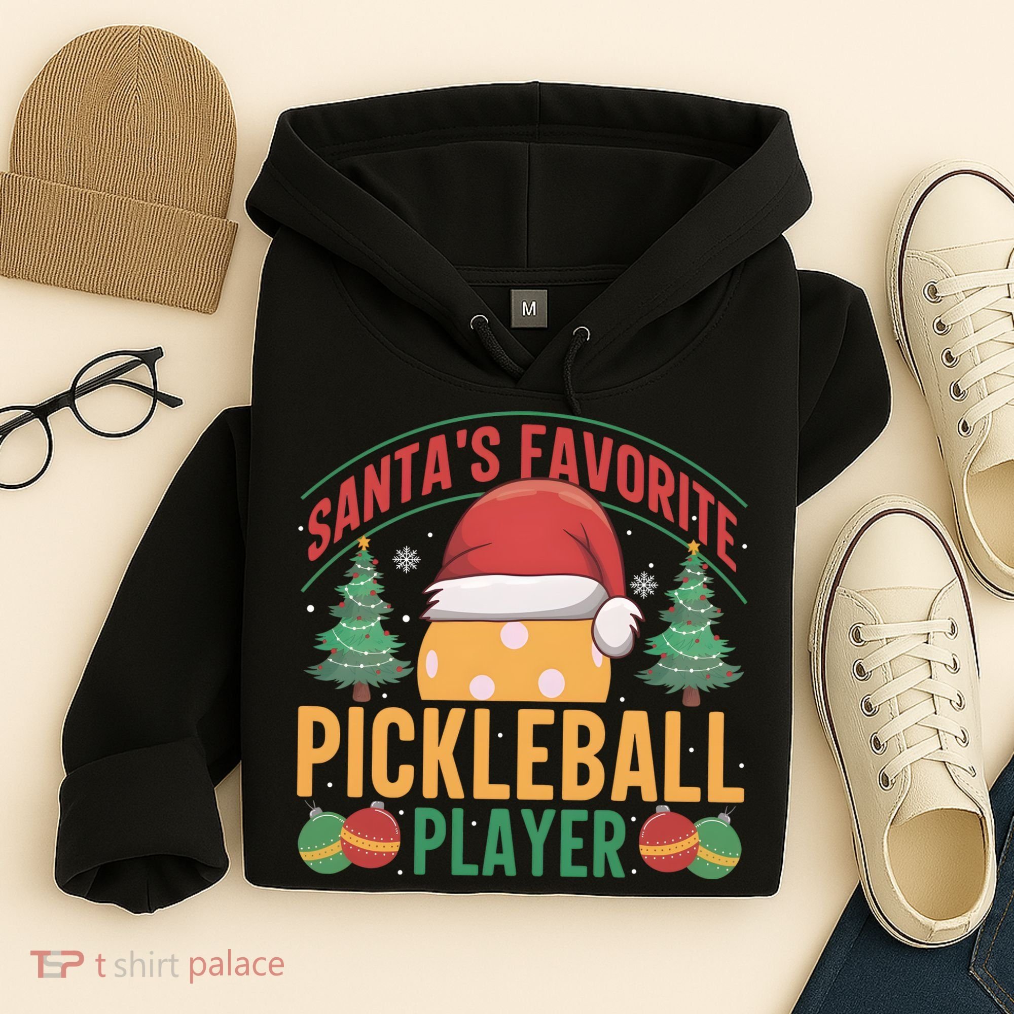 Christmas Pickleball Santa Favorite Pickleball Player Hoodie