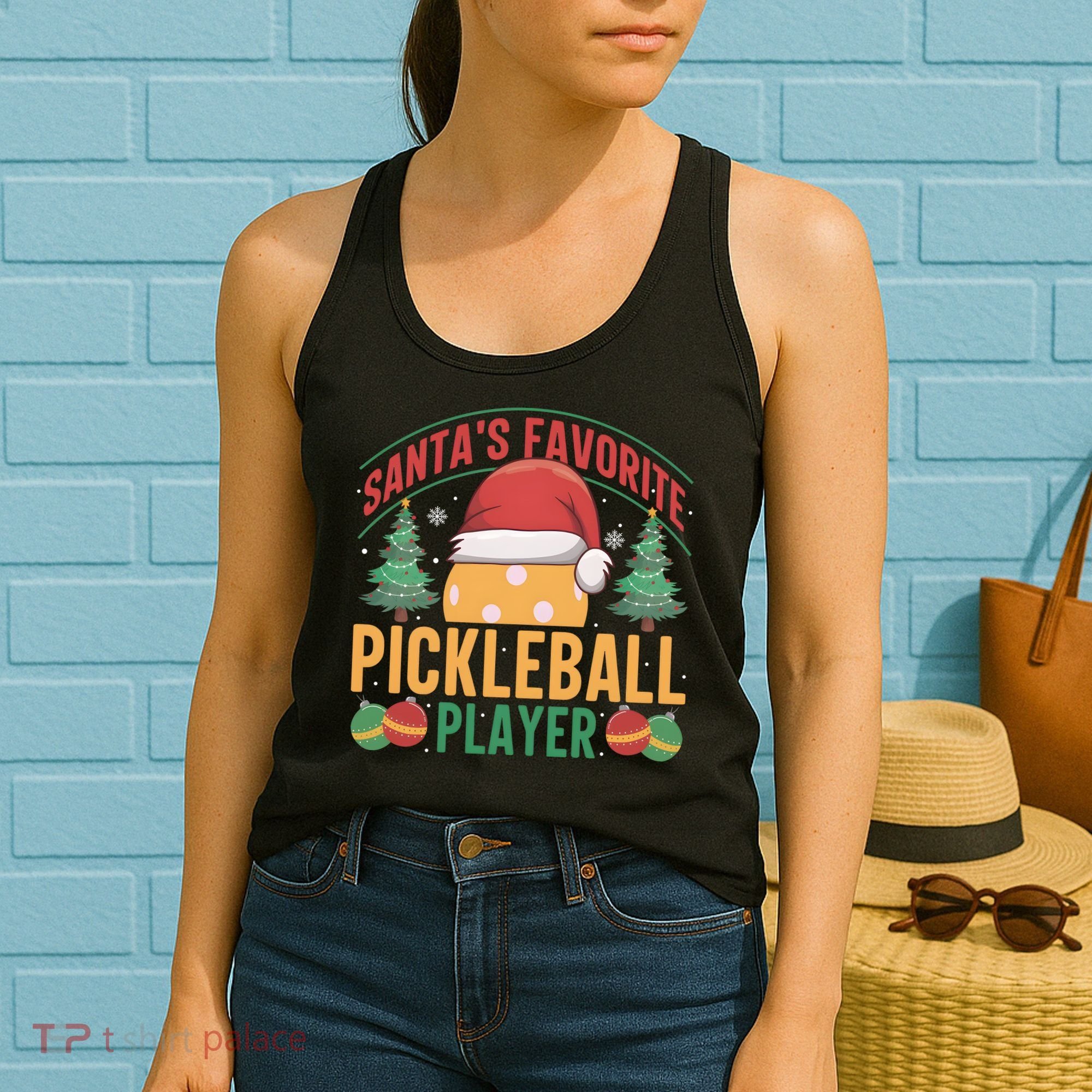 Christmas Pickleball Santa Favorite Pickleball Player Women's Tank Top