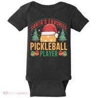 Christmas Pickleball Santa Favorite Pickleball Player Baby Bodysuit thumb 0