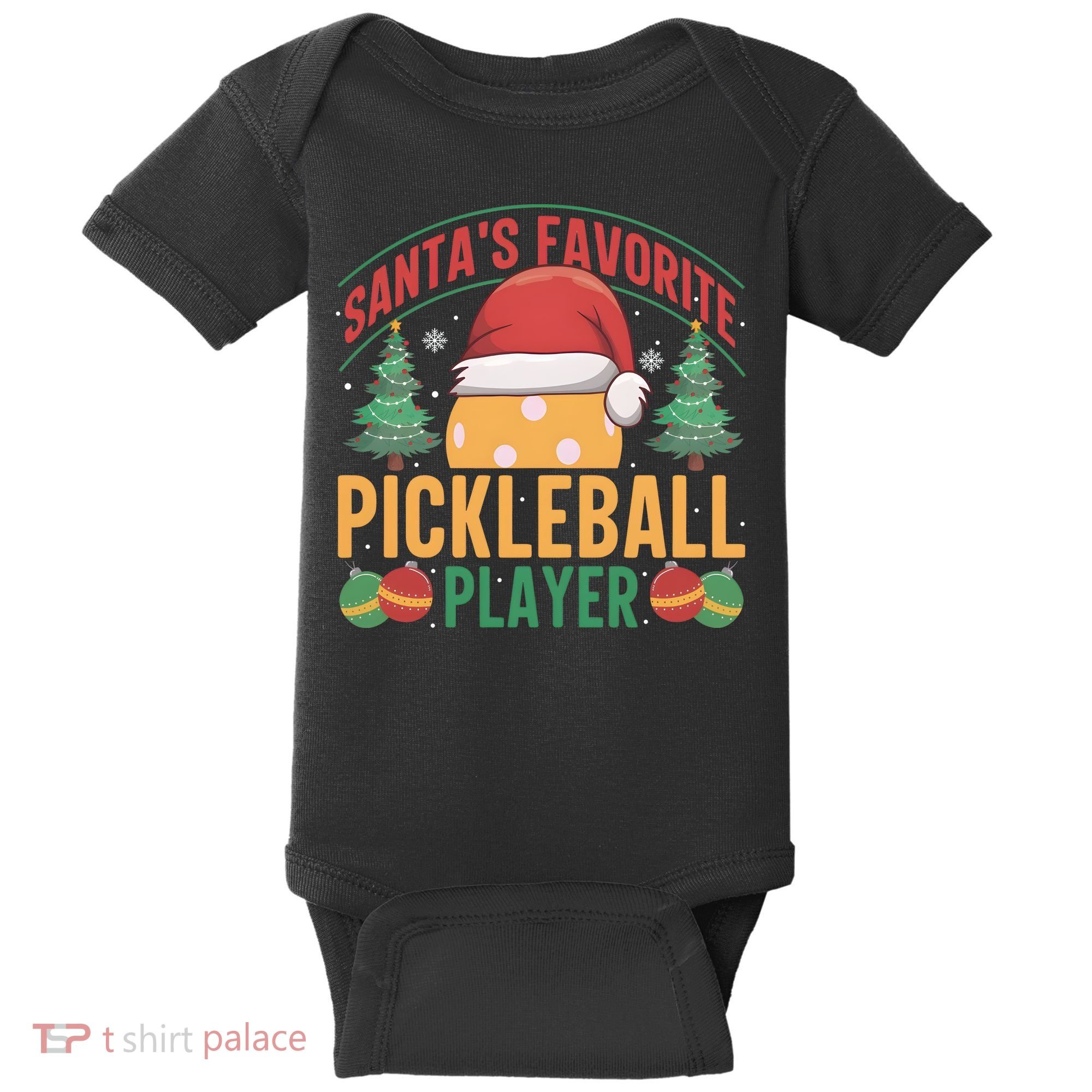 Christmas Pickleball Santa Favorite Pickleball Player Baby Bodysuit