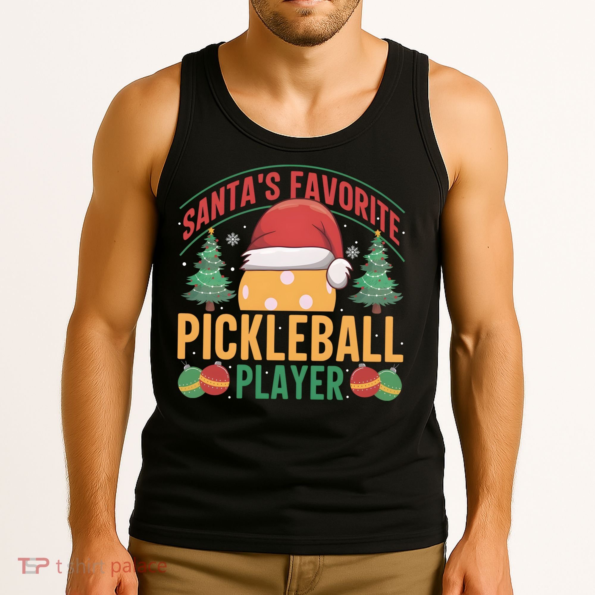 Christmas Pickleball Santa Favorite Pickleball Player Tank Top