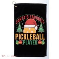 Christmas Pickleball Santa Favorite Pickleball Player Golf Towel thumb 0