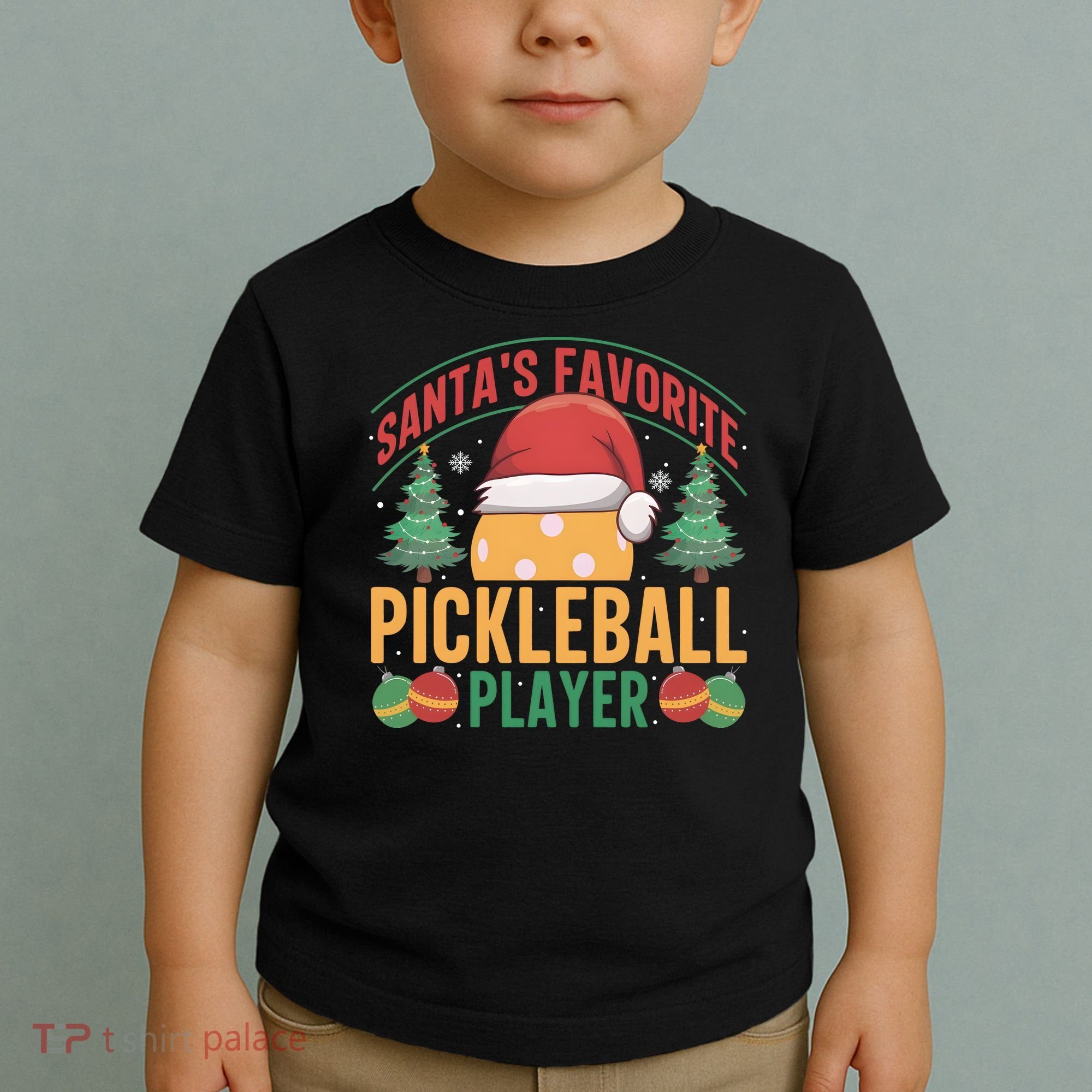 Christmas Pickleball Santa Favorite Pickleball Player Toddler T-Shirt