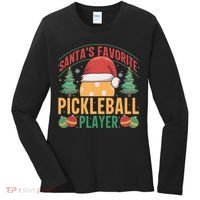 Christmas Pickleball Santa Favorite Pickleball Player Women's Long Sleeve Shirt thumb 0