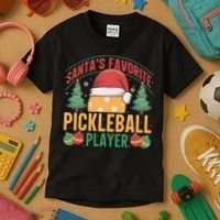 Christmas Pickleball Santa Favorite Pickleball Player Kids T-Shirt thumb 3