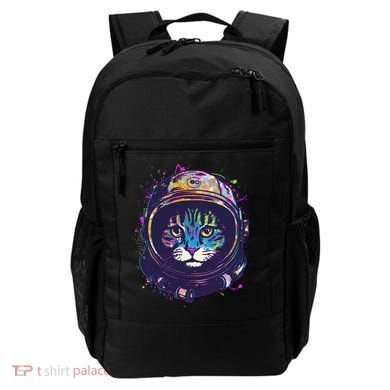 Colorful Paint Splat Astronaut Cat Backpack