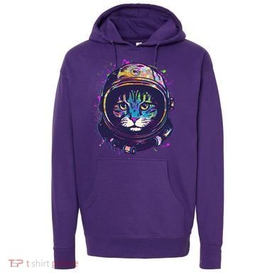 Colorful Paint Splat Astronaut Cat Hoodie