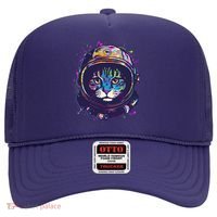 Colorful Paint Splat Astronaut Cat Hat thumb 0