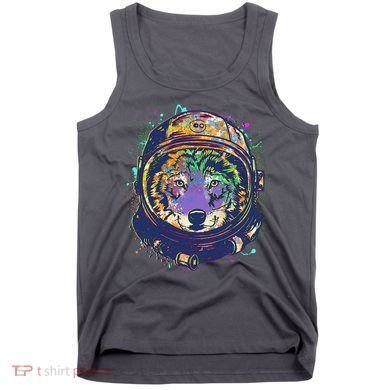 Colorful Paint Splat Astronaut Wolf Tank Top