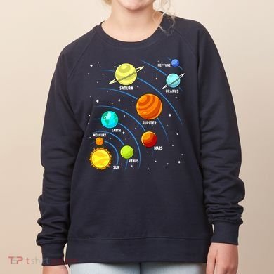 Colorful Planets Solar Systemss Boy Space Science Women's Sweatshirt