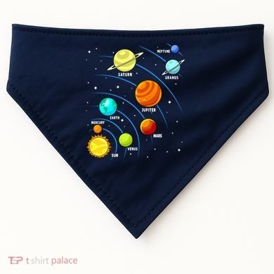 Colorful Planets Solar Systemss Boy Space Science USA-Made Doggie Bandana