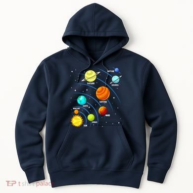 Colorful Planets Solar Systemss Boy Space Science Hoodie