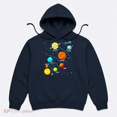 Colorful Planets Solar Systemss Boy Space Science Hoodie