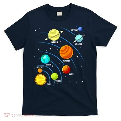 Colorful Planets Solar Systemss Boy Space Science T-Shirt