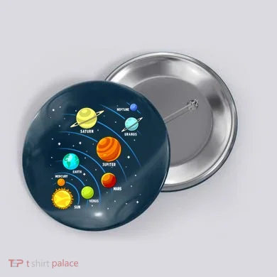 Colorful Planets Solar Systemss Boy Space Science Button