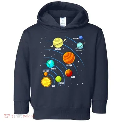 Colorful Planets Solar Systemss Boy Space Science Toddler Hoodie