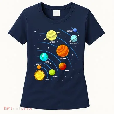Colorful Planets Solar Systemss Boy Space Science Women's T-Shirt