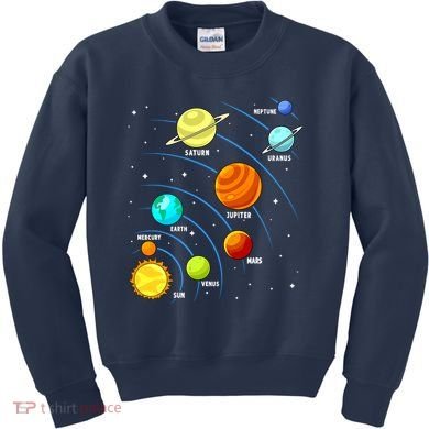 Colorful Planets Solar Systemss Boy Space Science Kids Sweatshirt