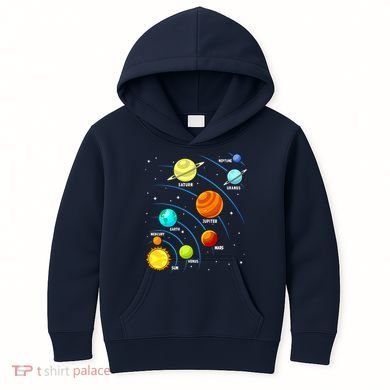 Colorful Planets Solar Systemss Boy Space Science Kids Hoodie