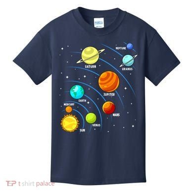 Colorful Planets Solar Systemss Boy Space Science Kids T-Shirt