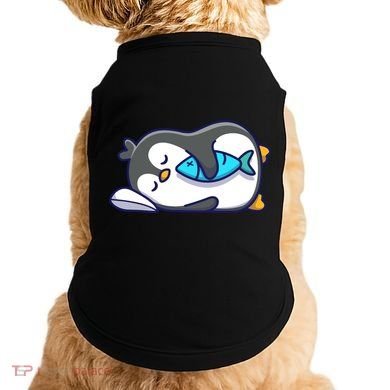 Cute Penguin Sleeping With Fish Doggie Tank