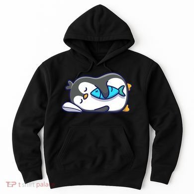 Cute Penguin Sleeping With Fish Hoodie