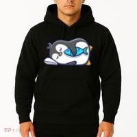Cute Penguin Sleeping With Fish Hoodie thumb 2