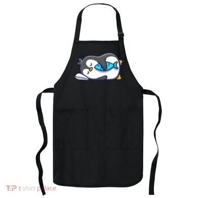 Cute Penguin Sleeping With Fish Apron