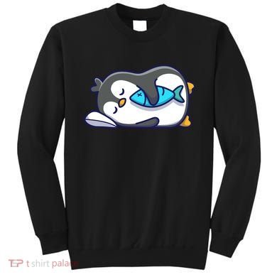 Cute Penguin Sleeping With Fish Sweatshirt