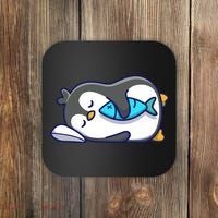 Cute Penguin Sleeping With Fish Coaster thumb 0