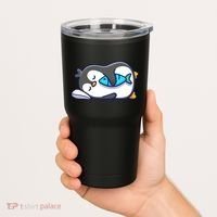 Cute Penguin Sleeping With Fish Tumbler thumb 2