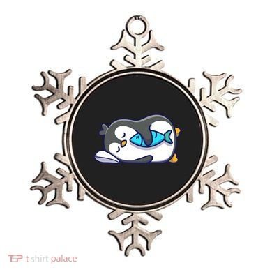 Cute Penguin Sleeping With Fish Ornament