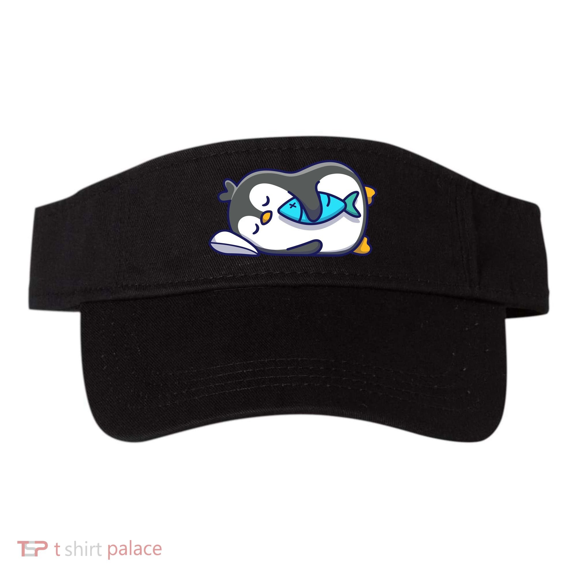 Cute Penguin Sleeping With Fish Visor