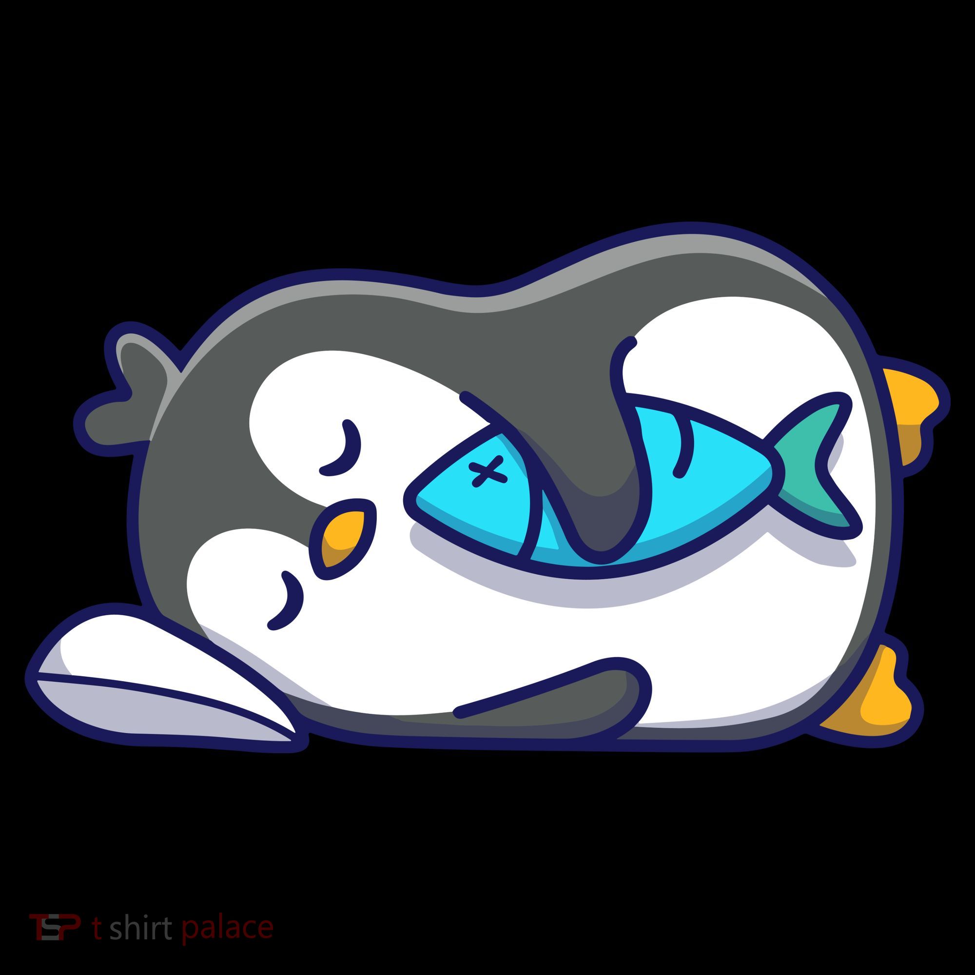Cute Penguin Sleeping With Fish Visor