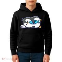 Cute Penguin Sleeping With Fish Kids Hoodie thumb 4