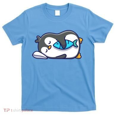 Cute Penguin Sleeping With Fish T-Shirt