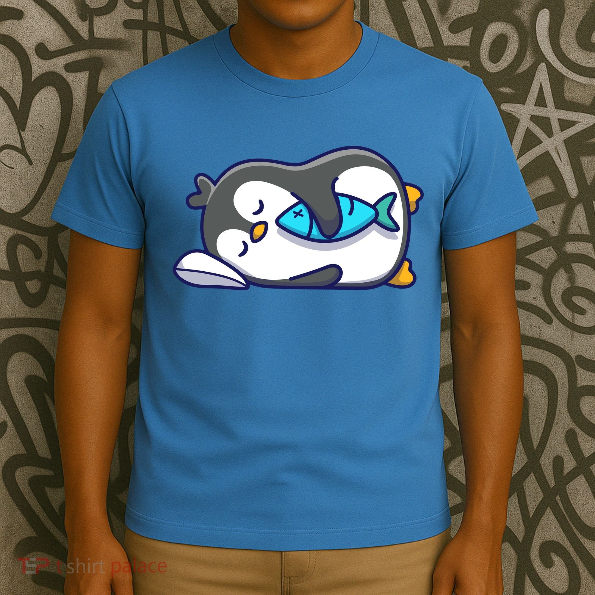 Cute Penguin Sleeping With Fish T-Shirt
