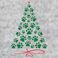 Christmas Paw Tree Christmas Dog Paw Christmas Tree The Baniff Cuffed Pom Beanie thumb 2