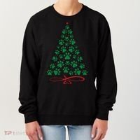 Christmas Paw Tree Christmas Dog Paw Christmas Tree Women's Sweatshirt thumb 0