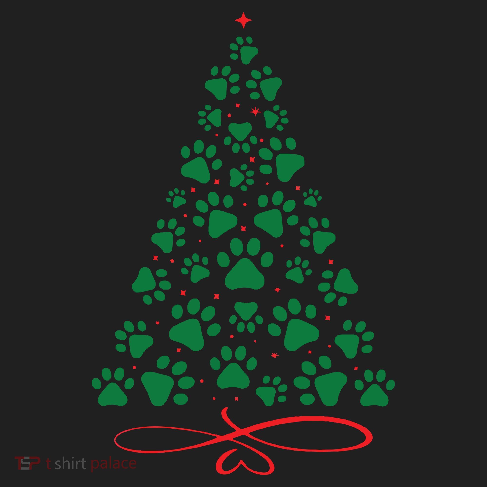 Christmas Paw Tree Christmas Dog Paw Christmas Tree Women's Sweatshirt