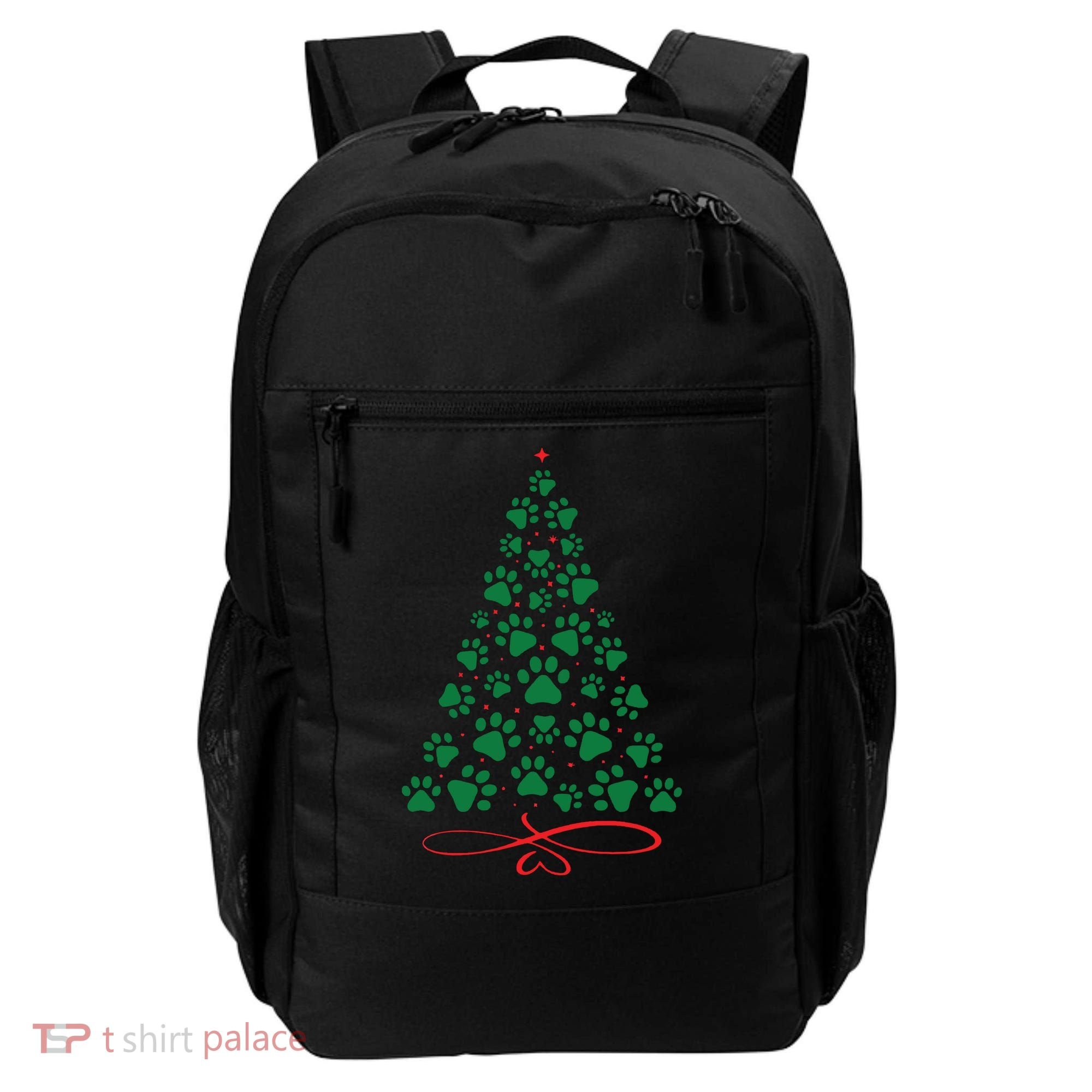 Christmas Paw Tree Christmas Dog Paw Christmas Tree Backpack