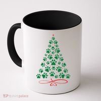 Christmas Paw Tree Christmas Dog Paw Christmas Tree Coffee Mug thumb 0