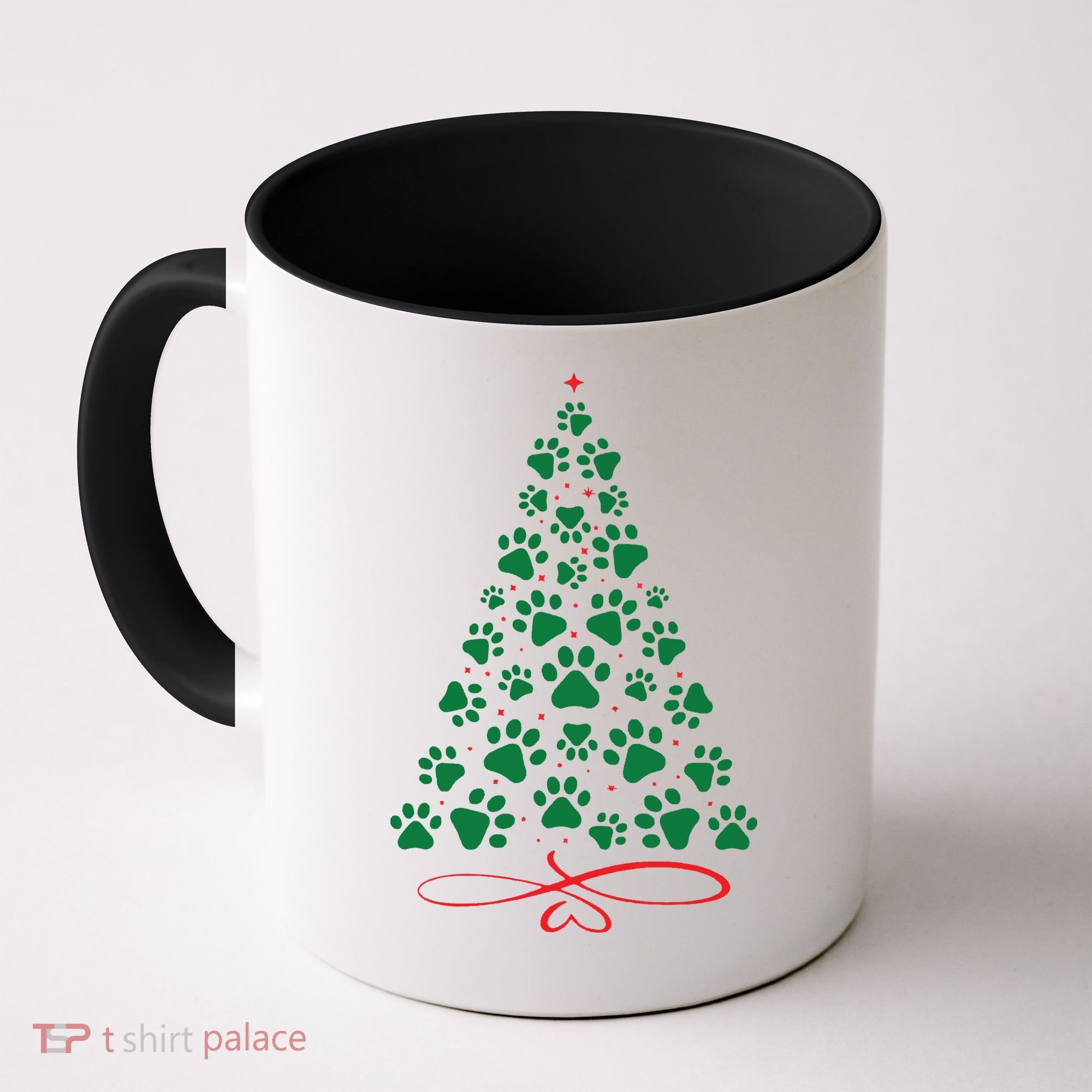Christmas Paw Tree Christmas Dog Paw Christmas Tree Coffee Mug