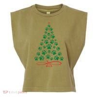Christmas Paw Tree Christmas Dog Paw Christmas Tree Garment-Dyed Women's Muscle Tee thumb 0