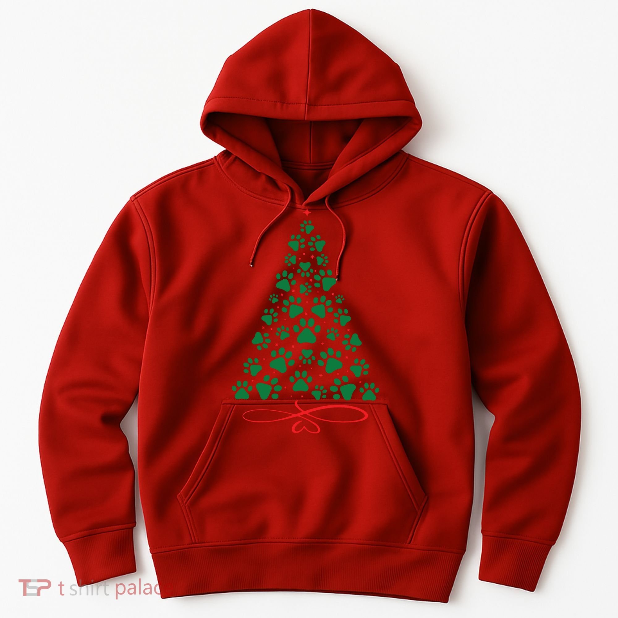 Christmas Paw Tree Christmas Dog Paw Christmas Tree Hoodie