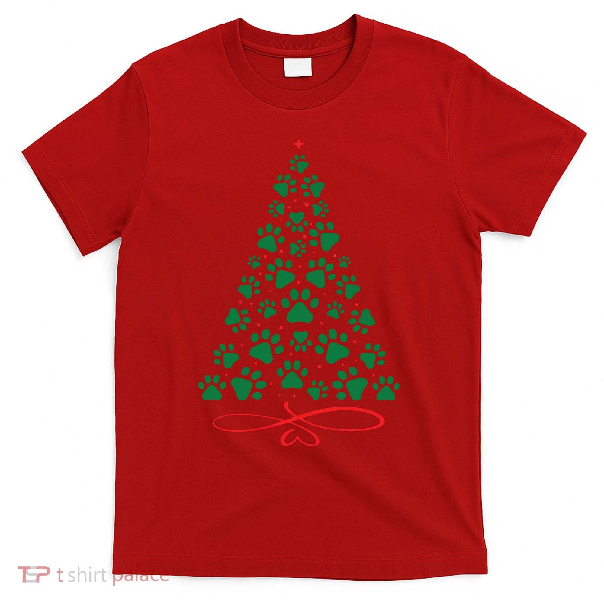 Christmas Paw Tree Christmas Dog Paw Christmas Tree T-Shirt